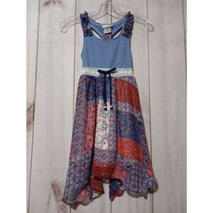 Jona Michelle Dress‎ Girls 7 Red White Blue Sleeveless